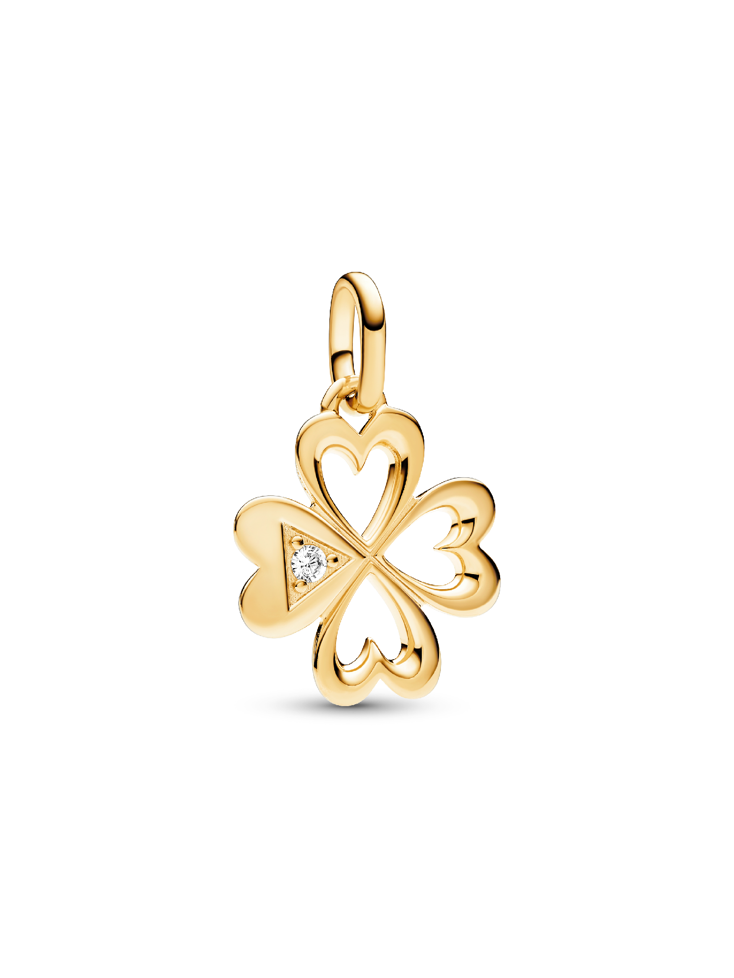 Charm Medalhão Coração Trevo de Quatro Folhas Pandora ME