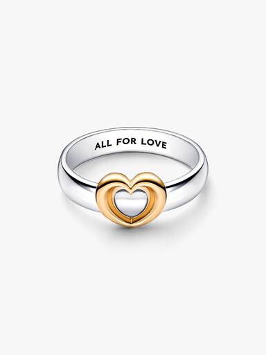 Heart sterling silver and 14k gold-plated ring