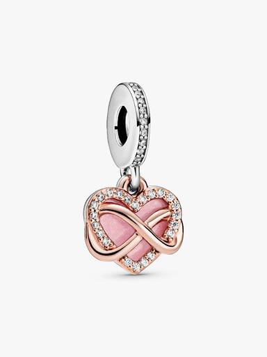 Charm Pendente Brilhante Coração Infinito