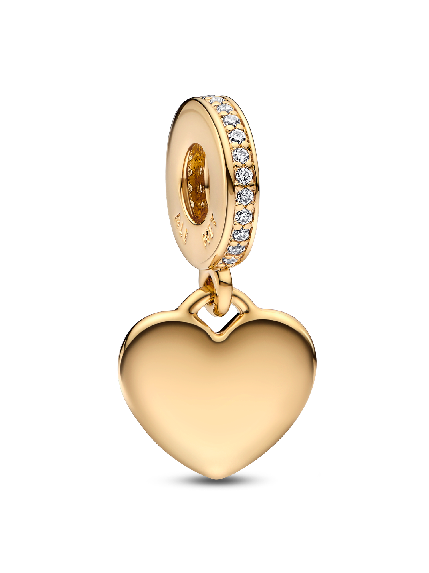 Charm pendente gravável com Plaquinha de coração