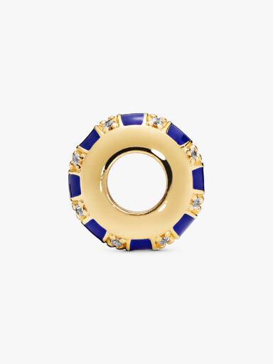 Pandora Shine spacer with clear cubic zirconia and blue enamel