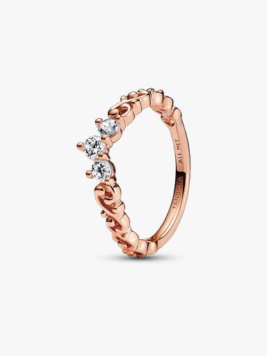 Anel Coroa Espiral Brilhante