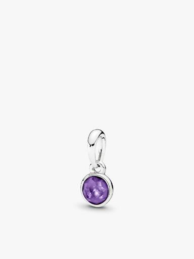 February birthstone silver pendant with synthetic amethyst