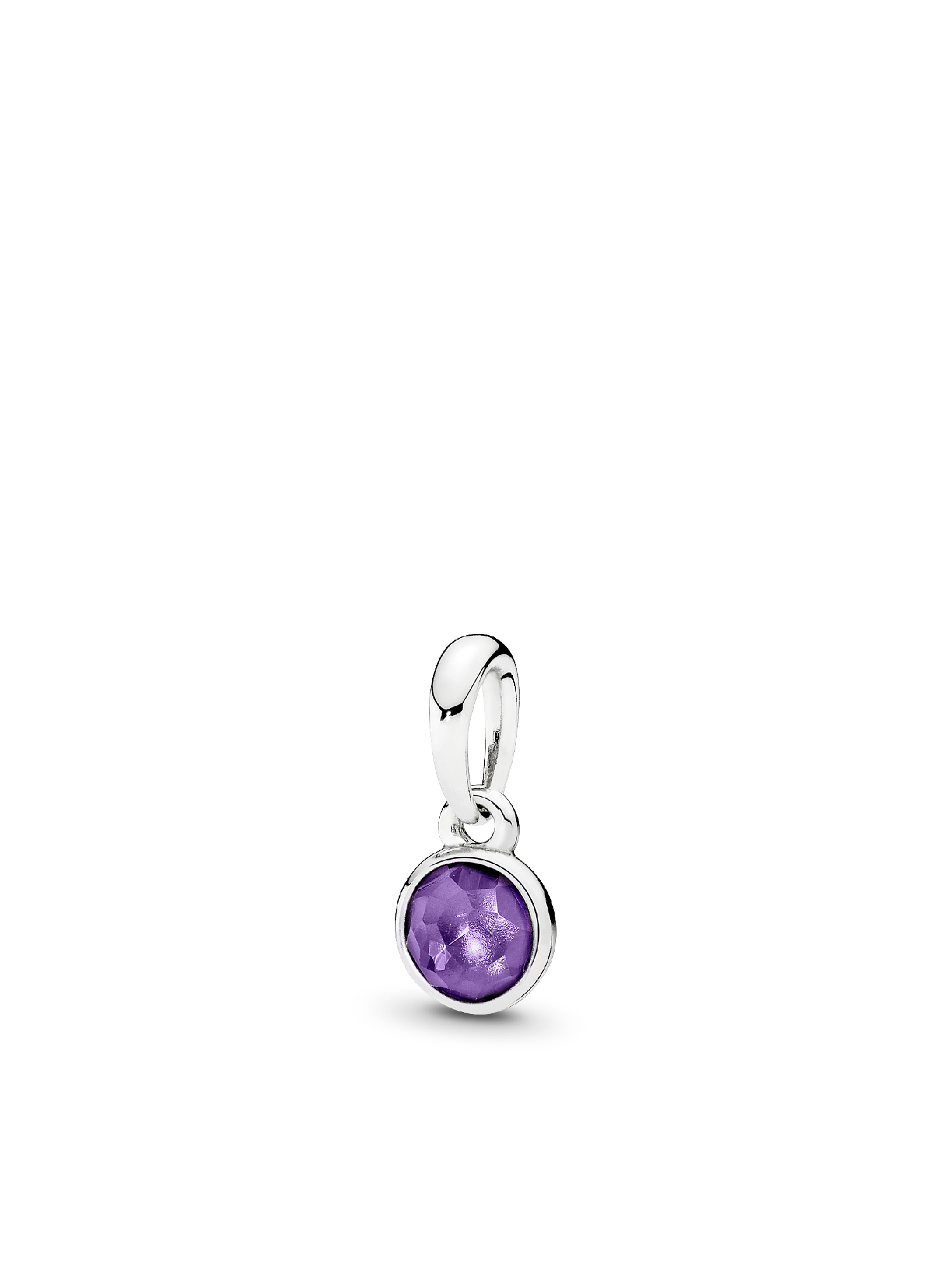February birthstone silver pendant with synthetic amethyst