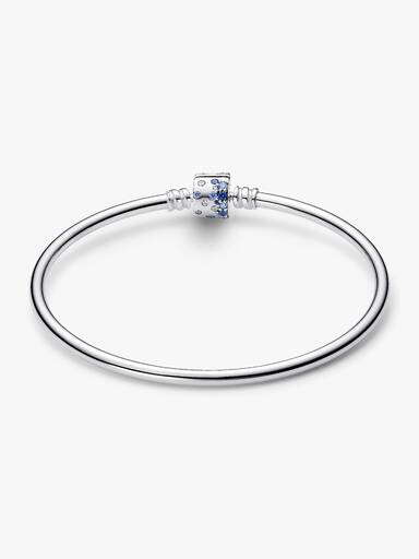 Bracelete Rígido com Fecho Cilíndrico Brilhante