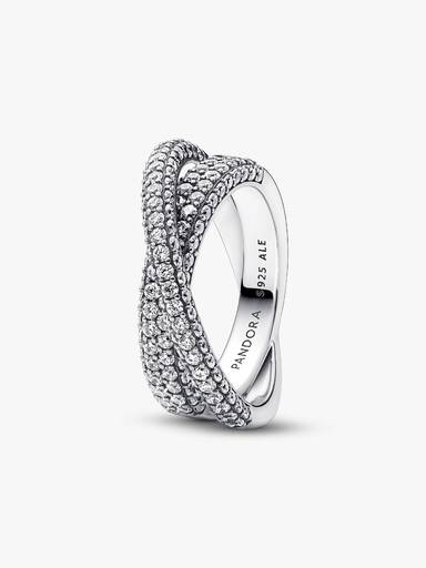 Anel Entrelaçado em Pavé Pandora Timeless