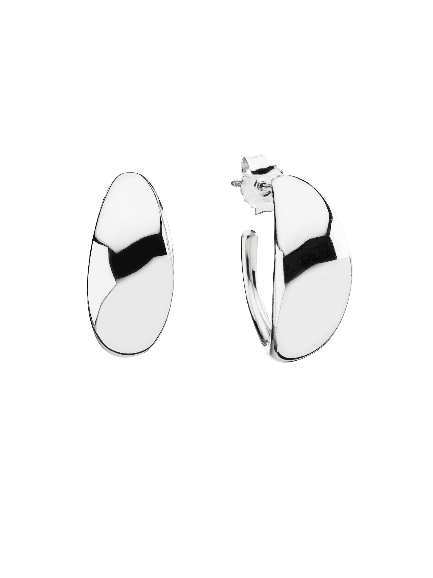 Silver earring, flow
