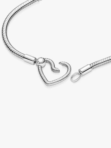Pulseira Corrente Snake com Fecho de Coração Vazado