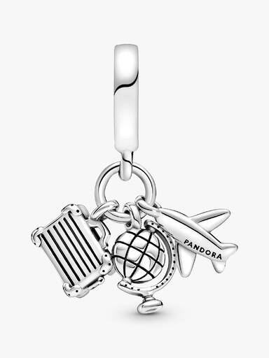 Charm pendente de avião, globo e mala