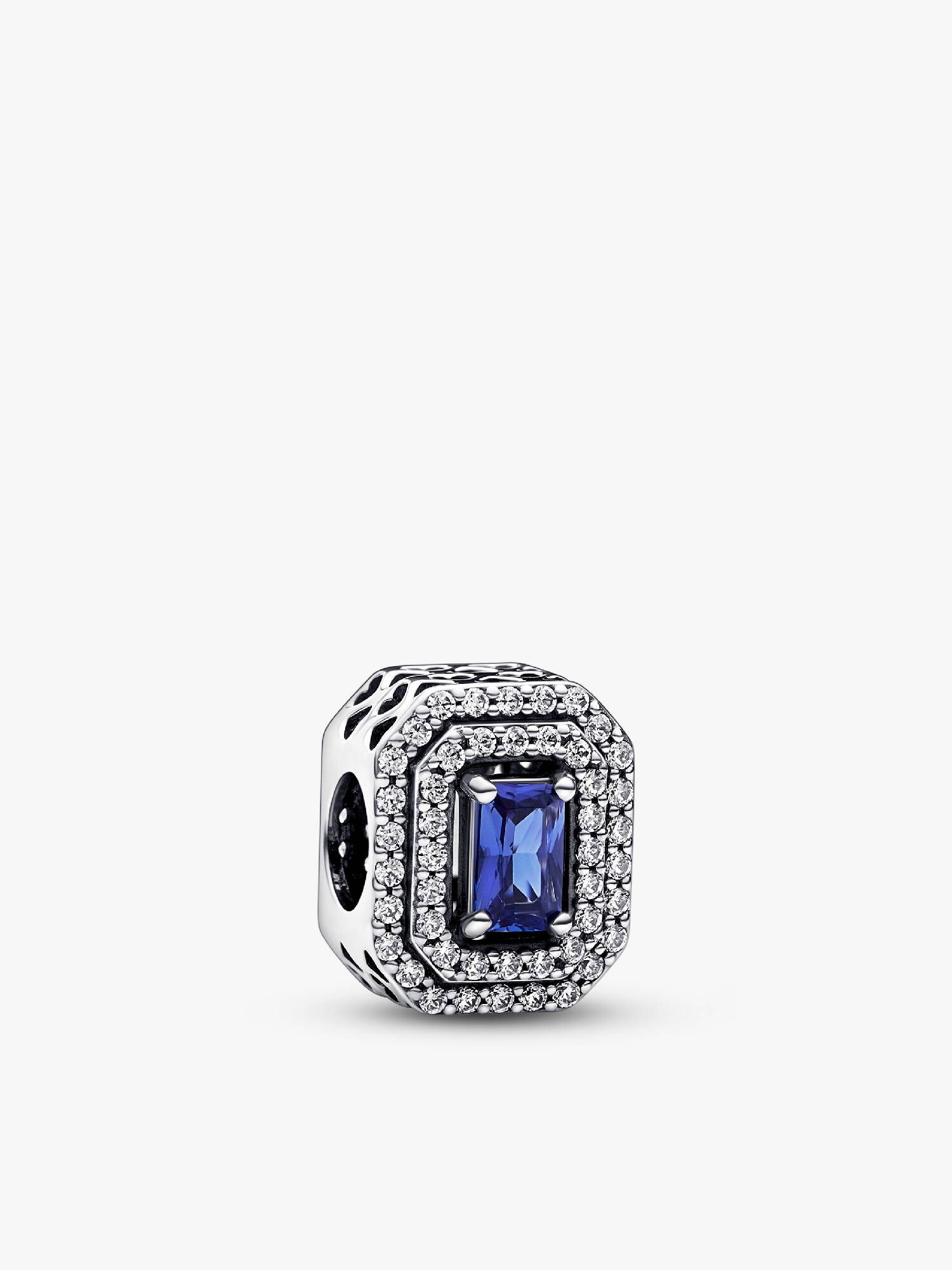 Charm Halo Retângulo Azul Brilhante