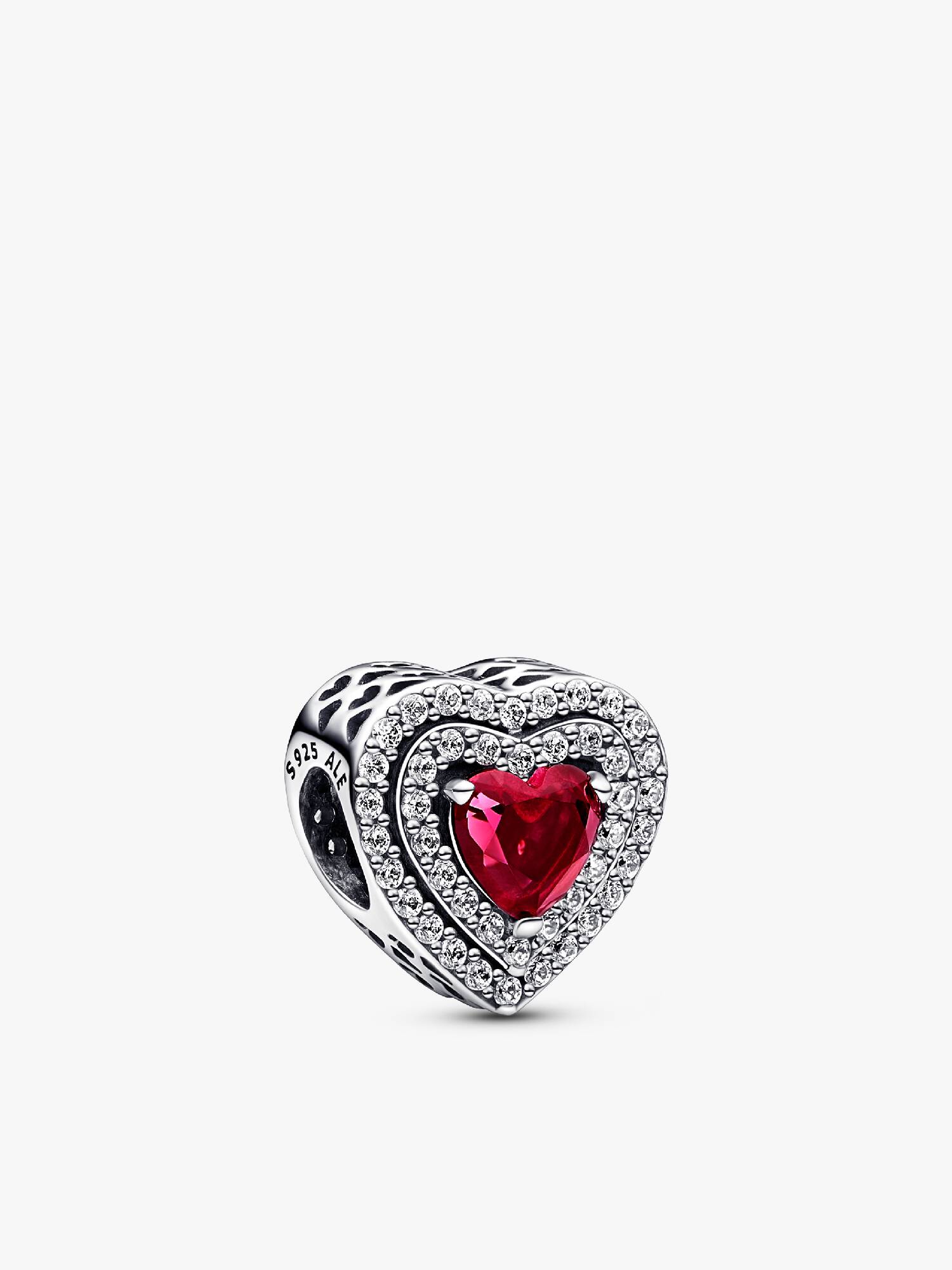 Charm de coração nivelado e brilhante