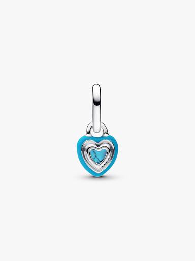Charm pendente mini coração cor turquesa