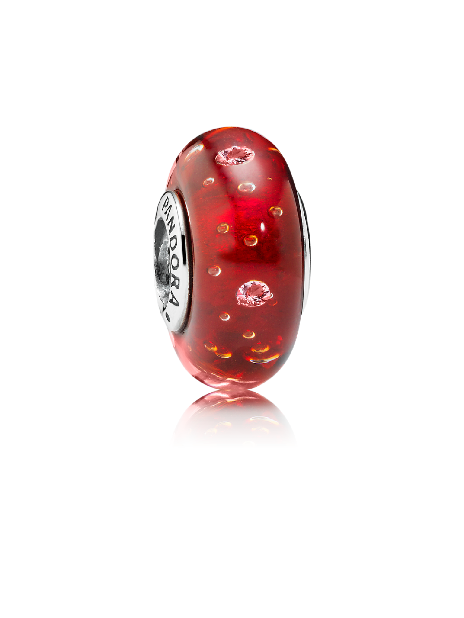 Vermelho Effervescence Charm, Cristal Murano e Zircônia Cúbica Transparente