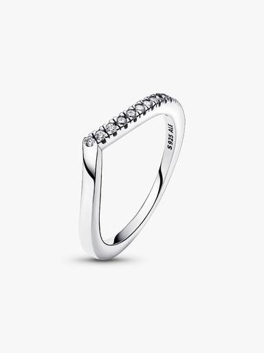 Anel Chevron Meio Brilhante Pandora Timeless