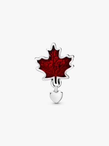 Charm de folha de bordo vermelha do Canadá