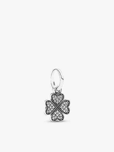 Clover silver dangle with cubic zircona