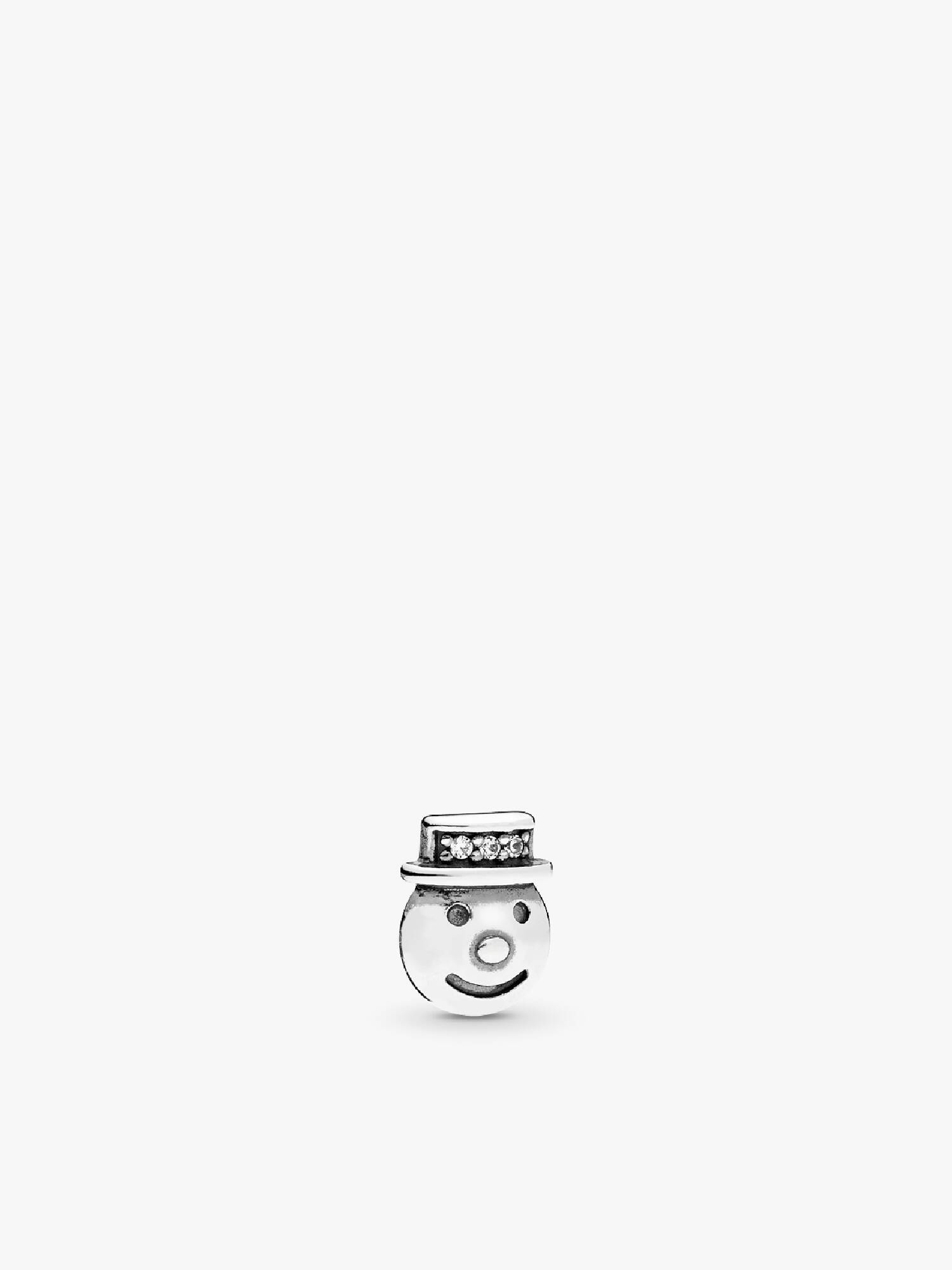 Snowman silver petite element with clear cubic zirconia