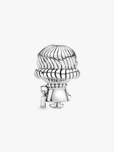Grandmother silver charm with pink enamel