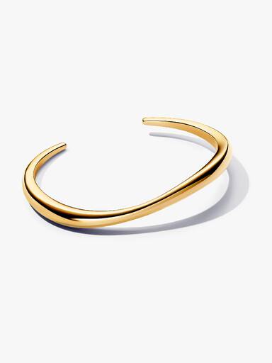 Bracelete Rígido em Forma Orgânica Aberto