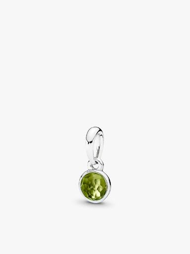 August birthstone silver pendant with peridot