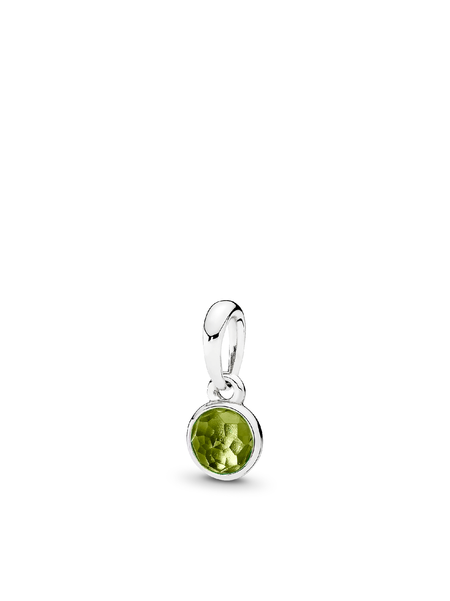 August birthstone silver pendant with peridot