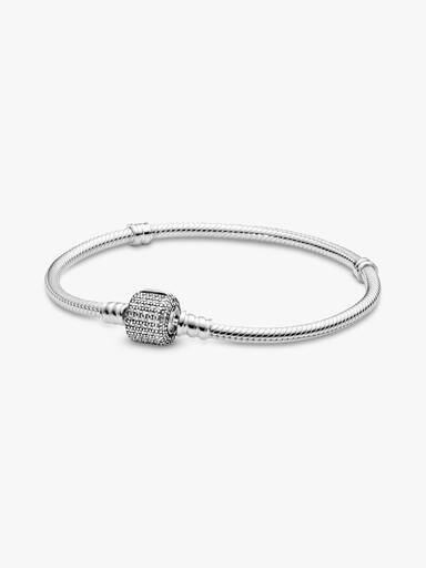 Pulseira Corrente Snake com Fecho Cilíndrico em Pavé