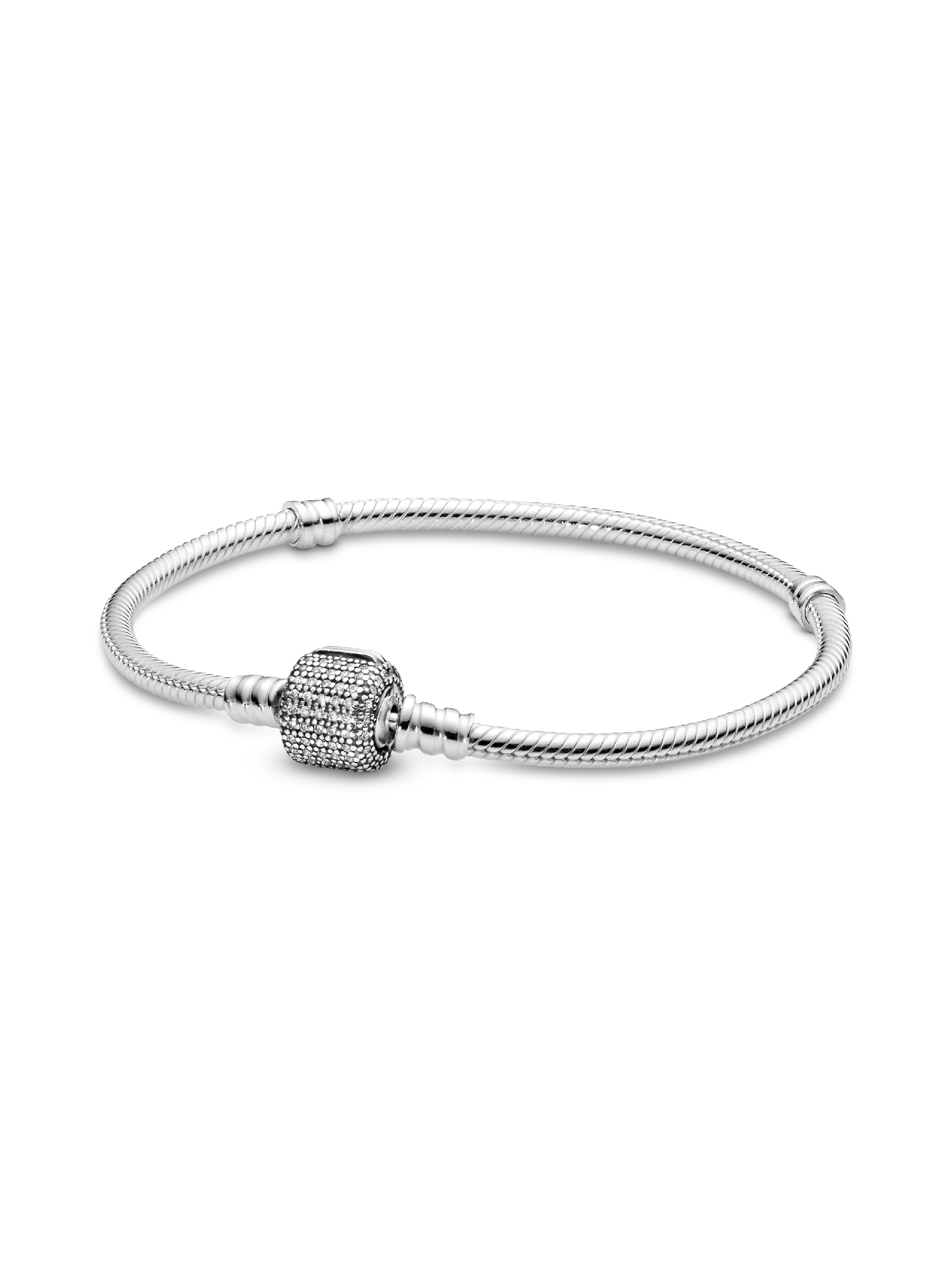 Pulseira Corrente Snake com Fecho Cilíndrico em Pavé