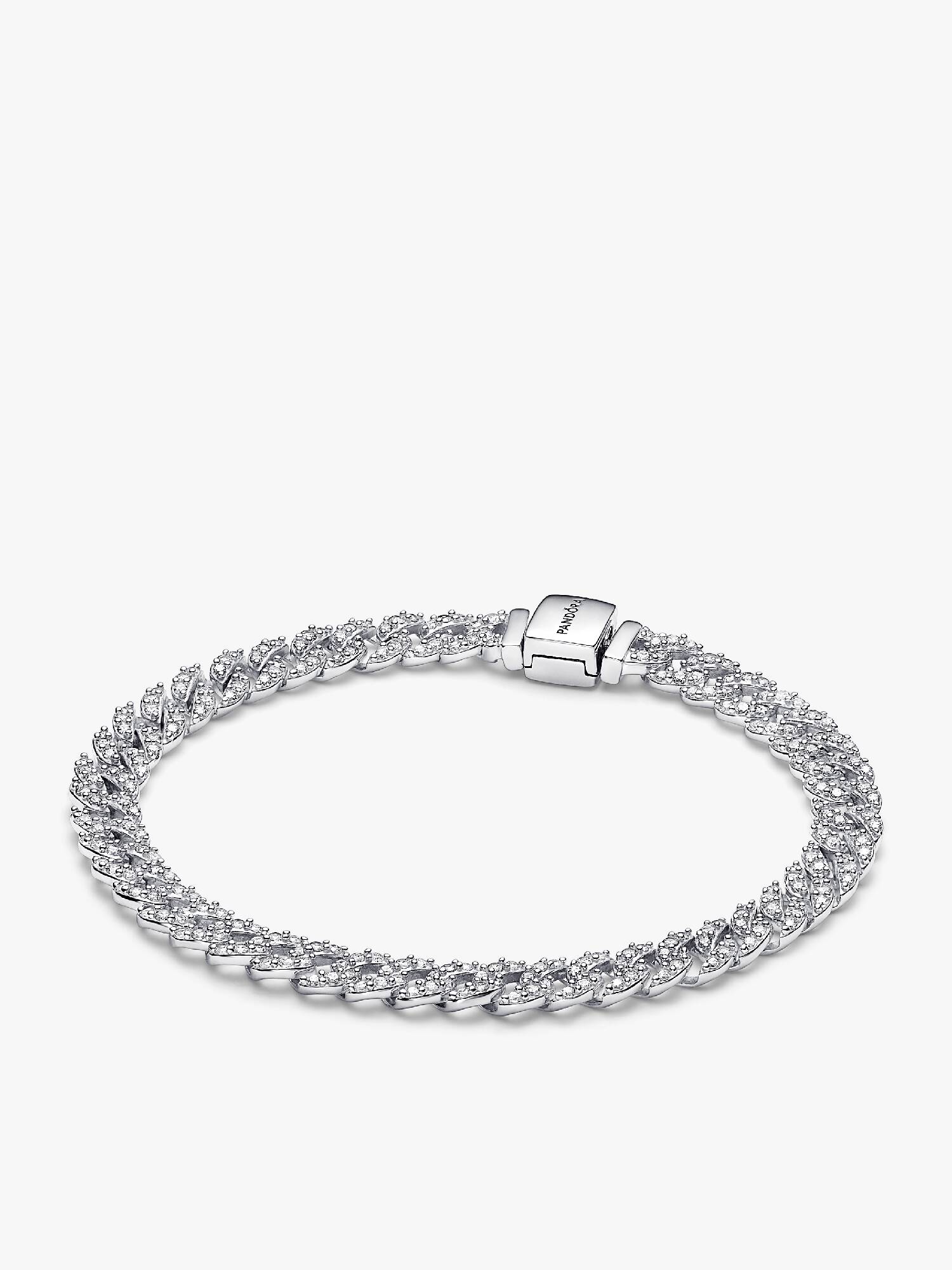 Bracelete Corrente Cubana em Pavé Pandora Timeless