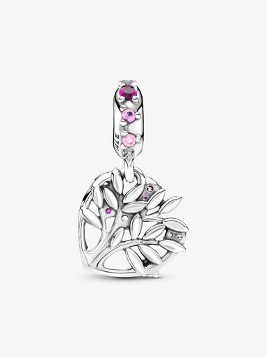Charm Pendente Árvore da Vida Coração Rosa