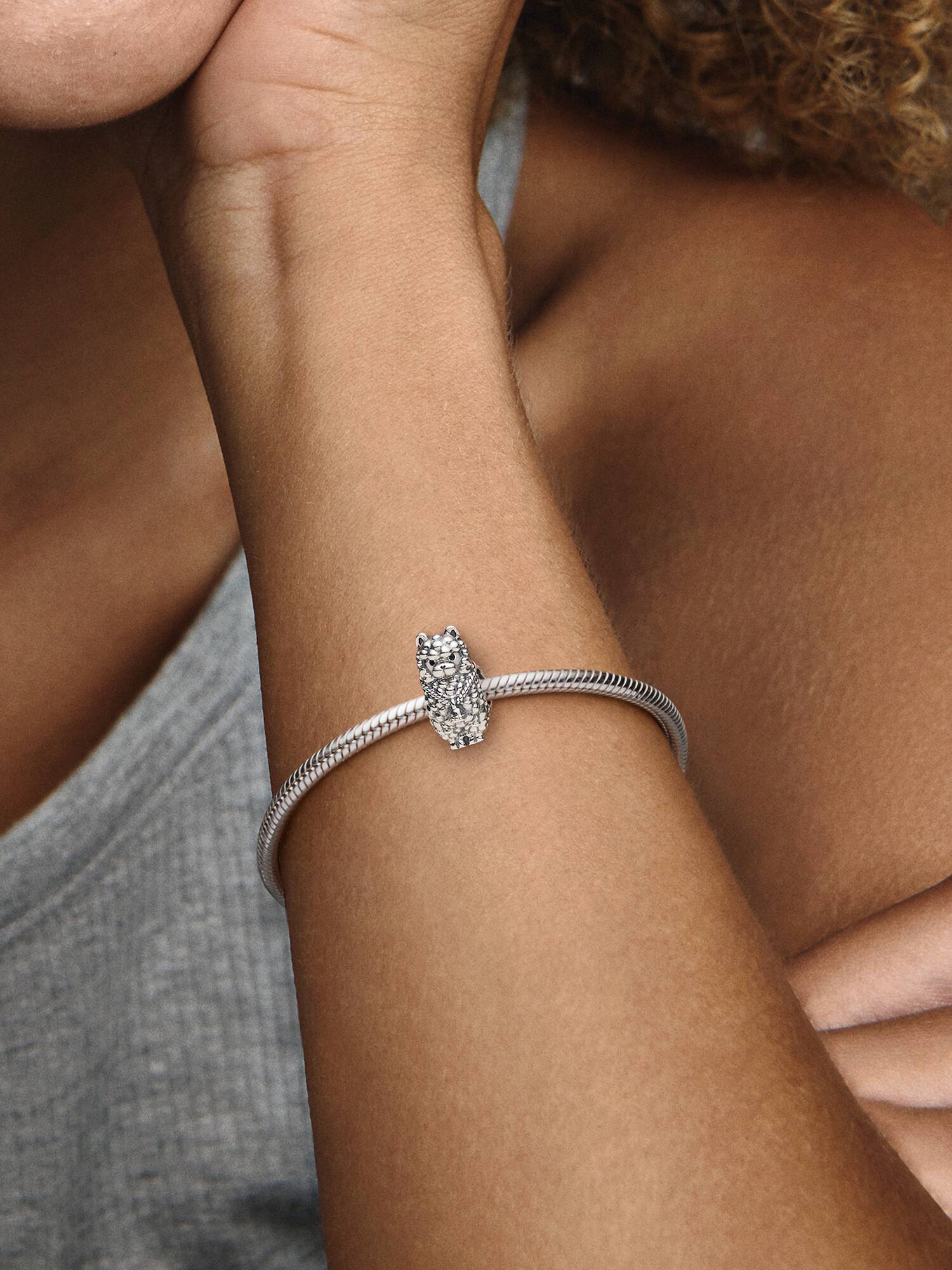 Llama sterling silver charm