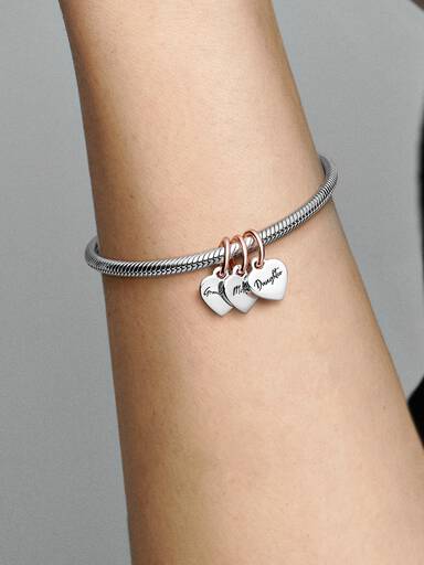 Charm Pendente Triplo Generación de Corações de Familia Separable