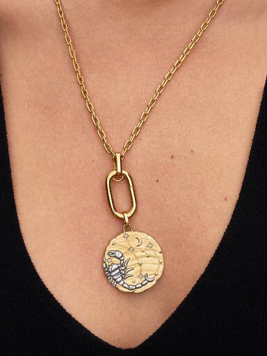 Charm Medalhão Maxi do Zodíaco Signo de Escorpião