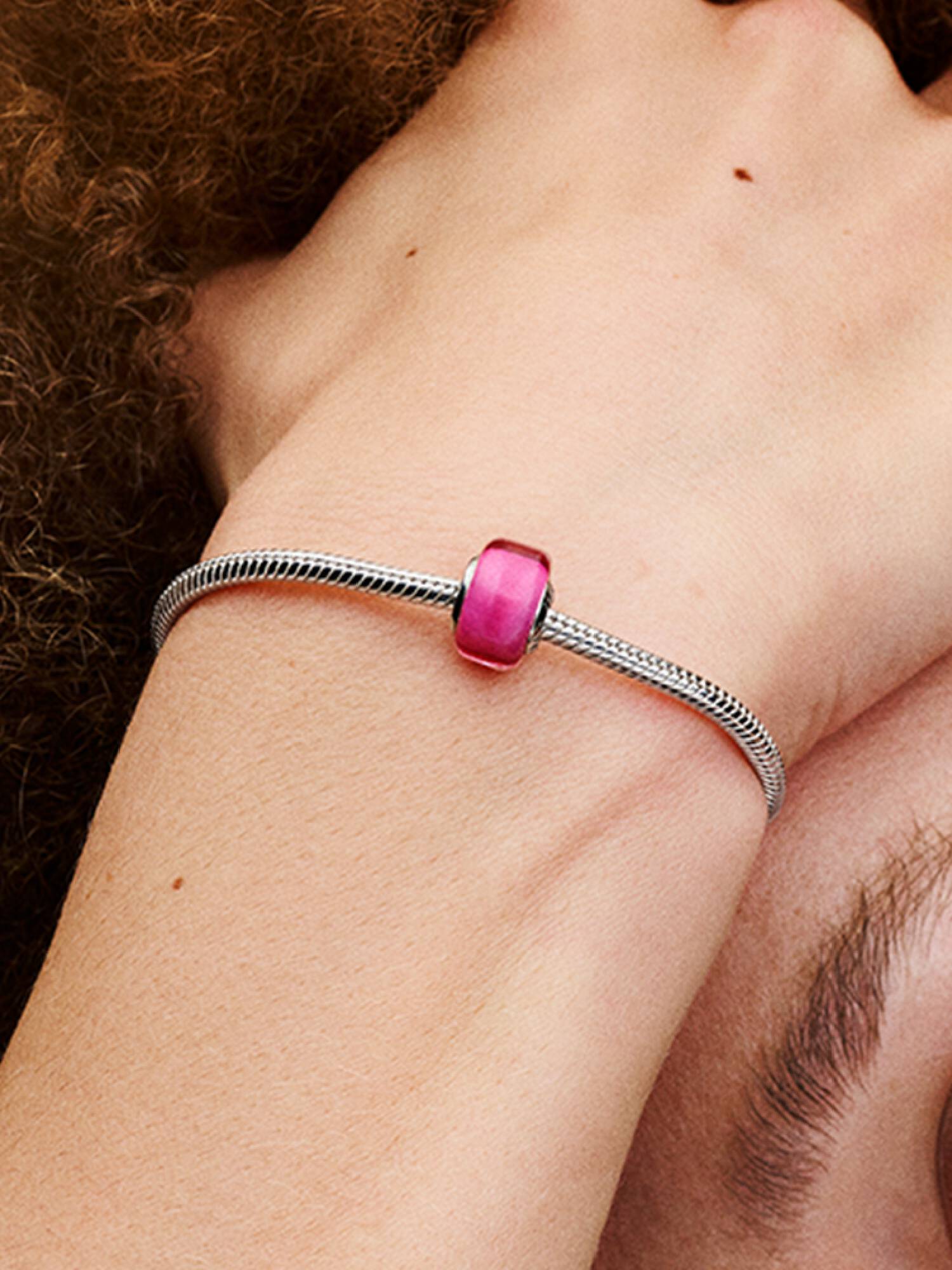 Mini Charm Vidro de Murano Rosa