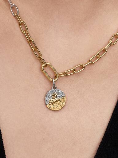 Charm Medalhão do Zodíaco do signo de Áries