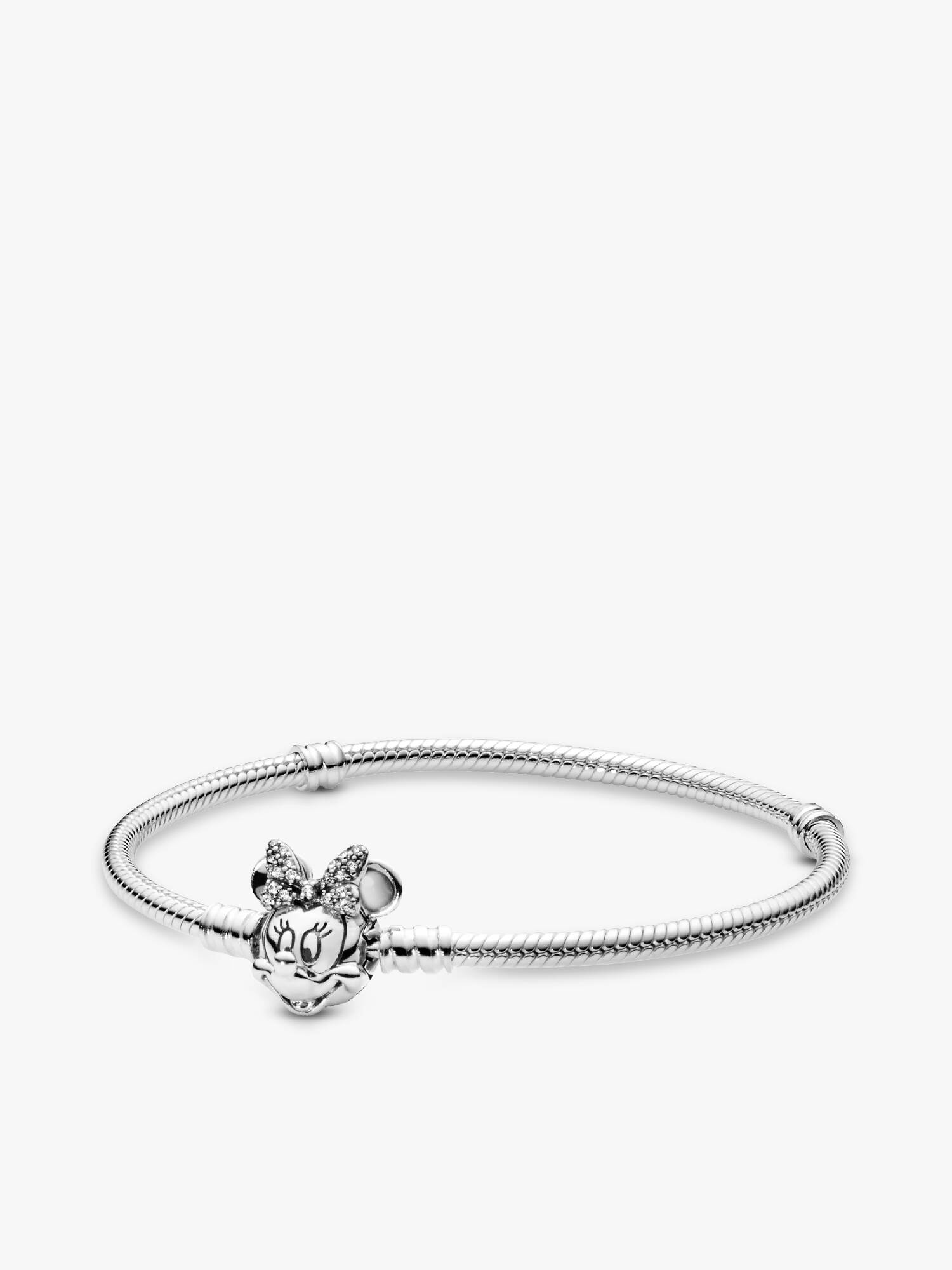 Pulseira Corrente Snake com Fecho da Minnie em Pavé