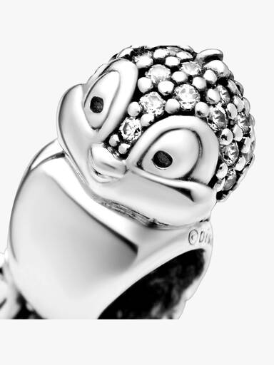 Disney Snow White bird silver charm with clear cubic zirconia