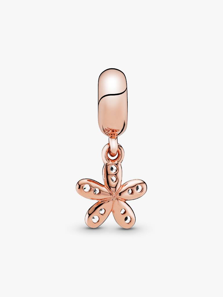 Daisy 14k rose gold-plated dangle with clear cubic zirconia