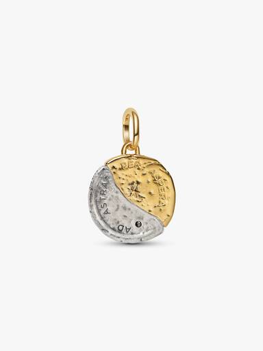 Charm Medalhão Lua e Sol dois Tons
