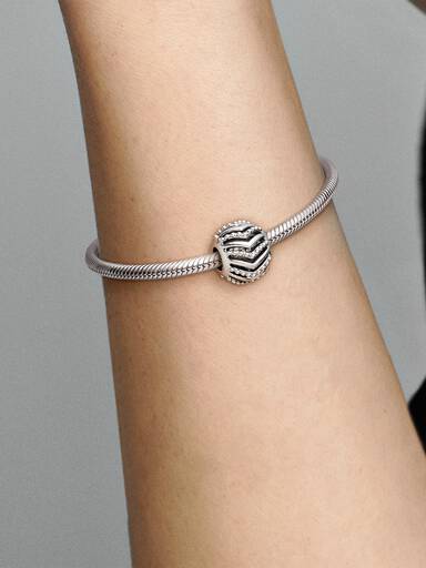 Wishbone silver charm
