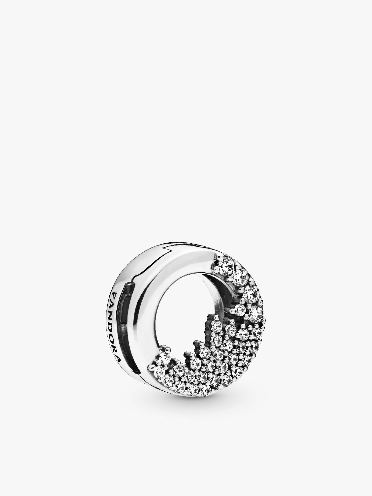 Sterling silver clip with clear cubic zirconia