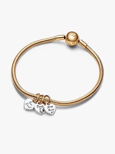 Charm Pendente Triplo Divisível Amizade em Dois Tons