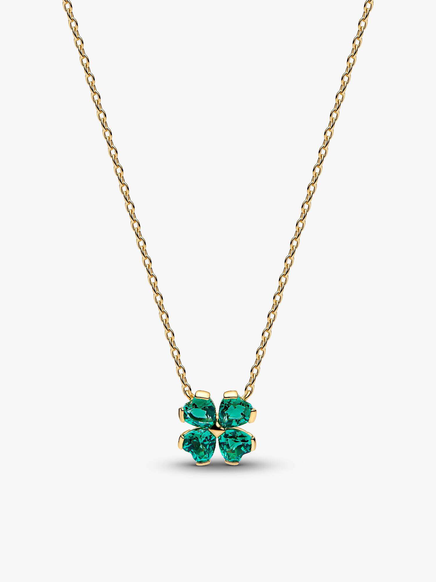 Colar com pingente de trevo da sorte verde.
