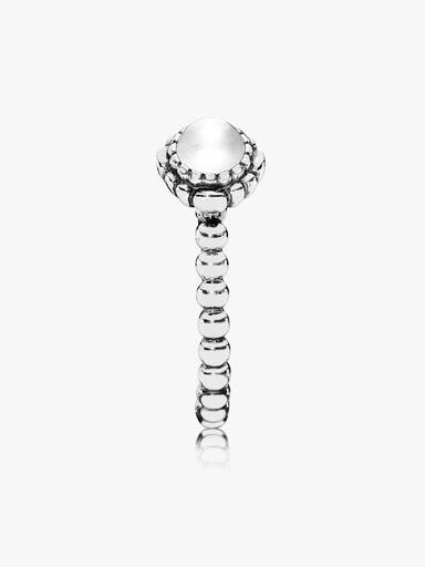 Silver ring, birthstone-April, rock crystal