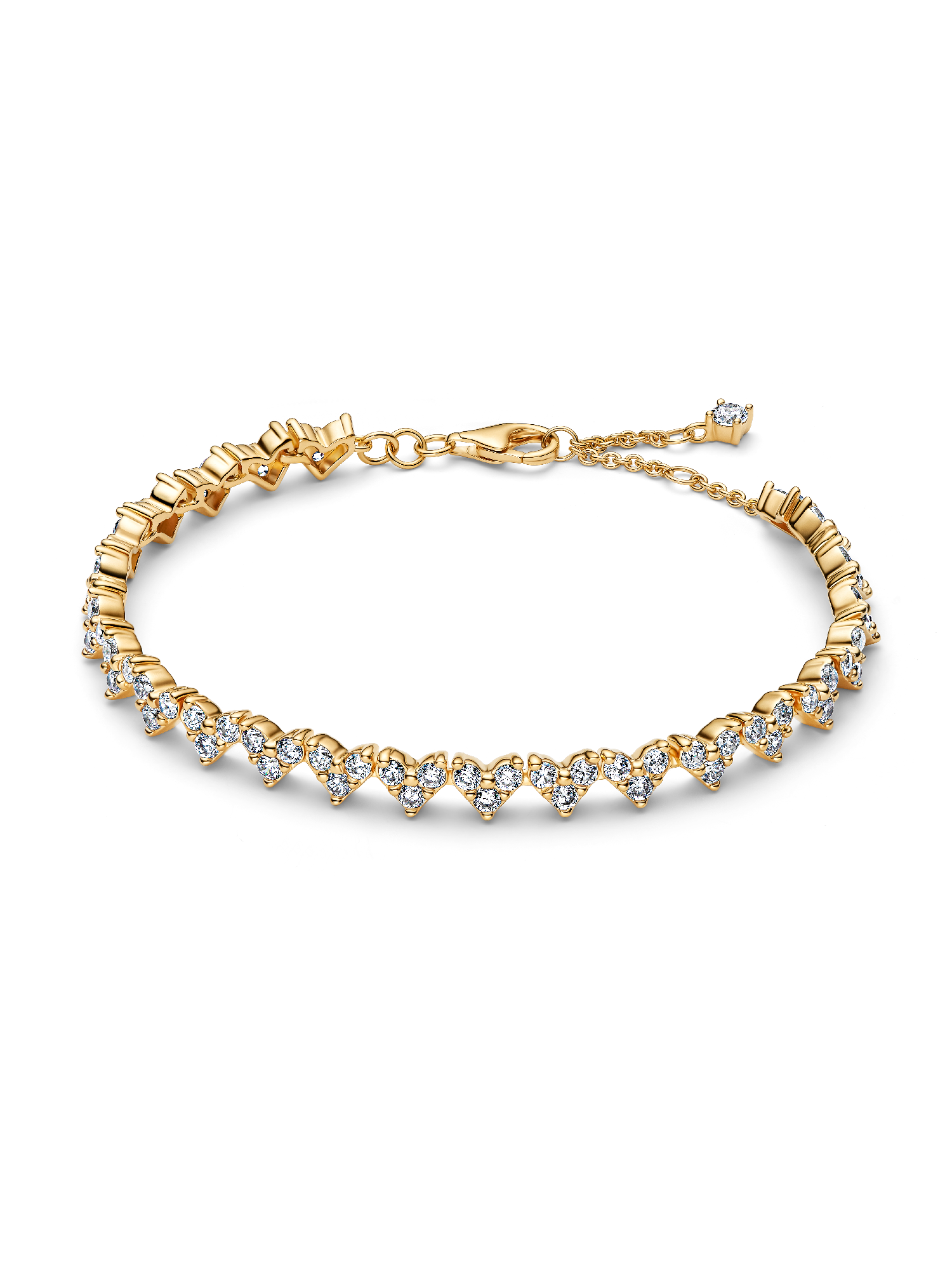 Pulseira Coração com Três Pedras