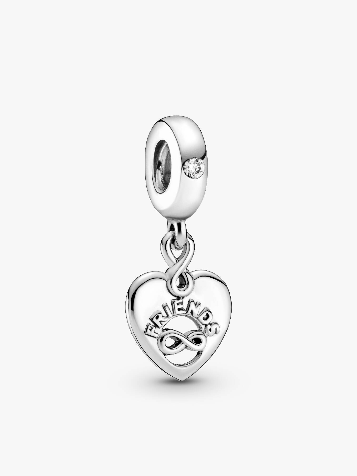 Charm pendente de coração "Amigos para Sempre"