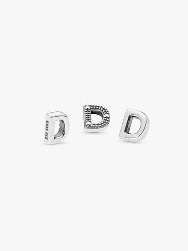 Letter D silver petite element