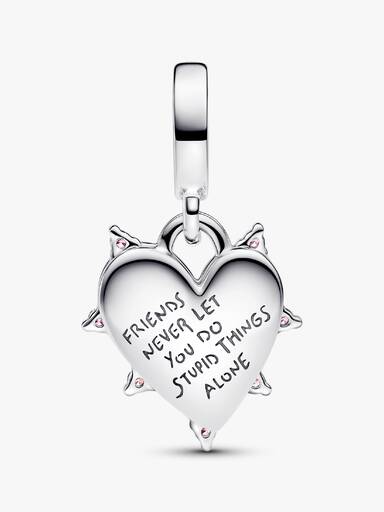 Charm pendente duplo opalescente da amizade fruta-cor