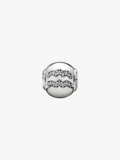 AQUARIUS ESSENCE COLLECTION charm in silver with cubic zirconia