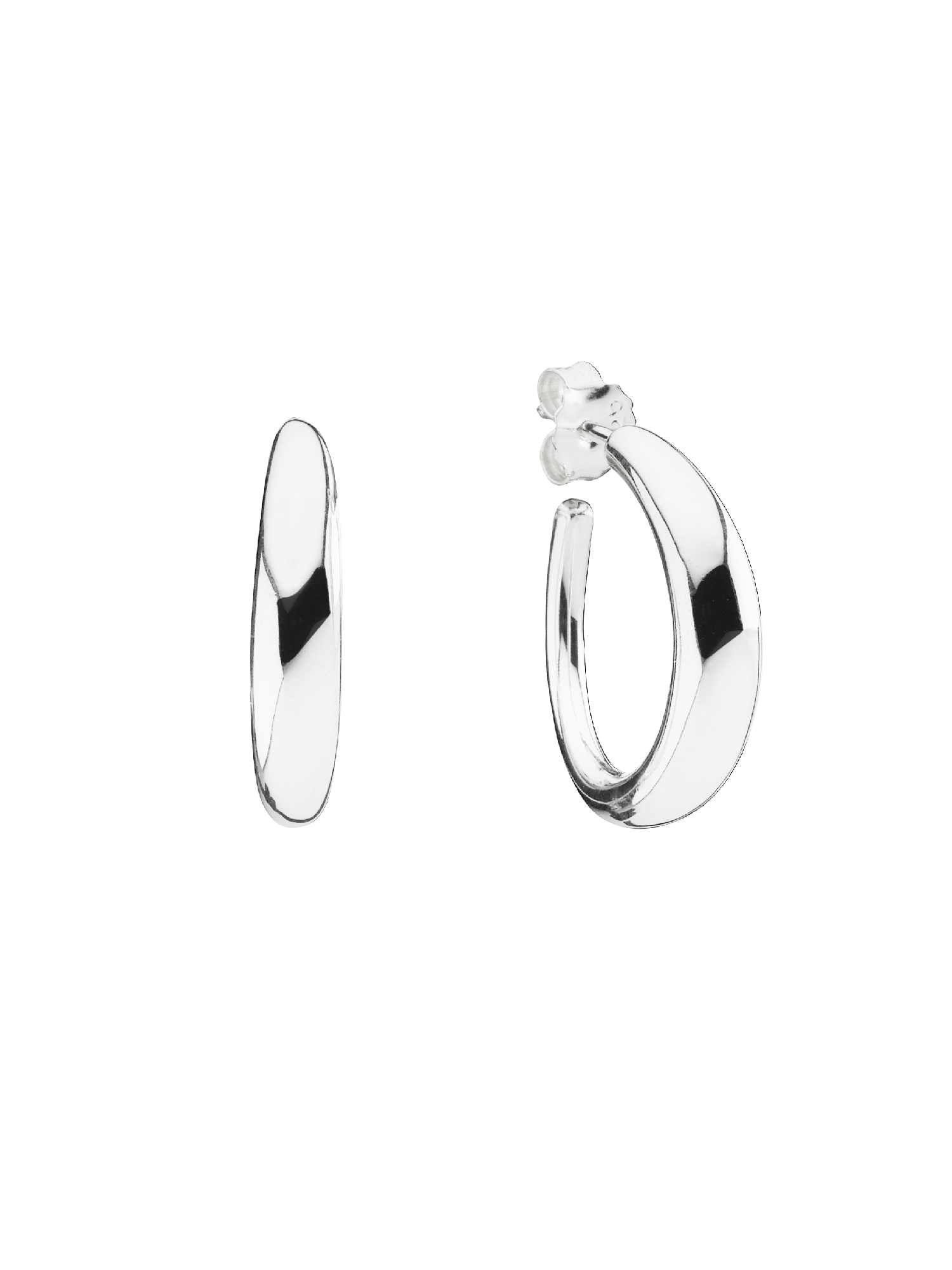 Silver earring, flow
