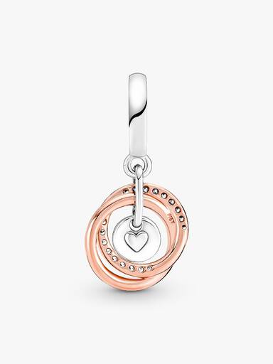 Charm Pendente Circulos Entrelaçados Família para Sempre